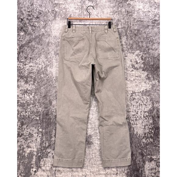 Birdwell Beach Britches Pants 30 x 28 Men Gray Herringbone Twill Utility Fatigue - Picture 2 of 7